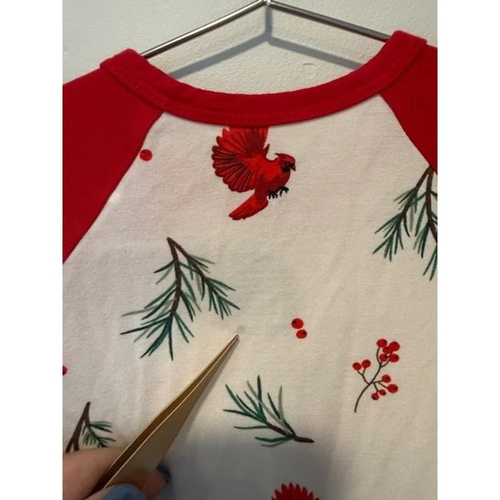 Kyte Baby 6-12 Bamboo Holiday Cardinal Print Romper Coverall Baby One Piece